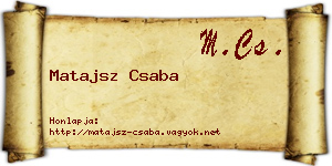 Matajsz Csaba névjegykártya