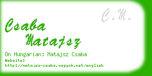 csaba matajsz business card